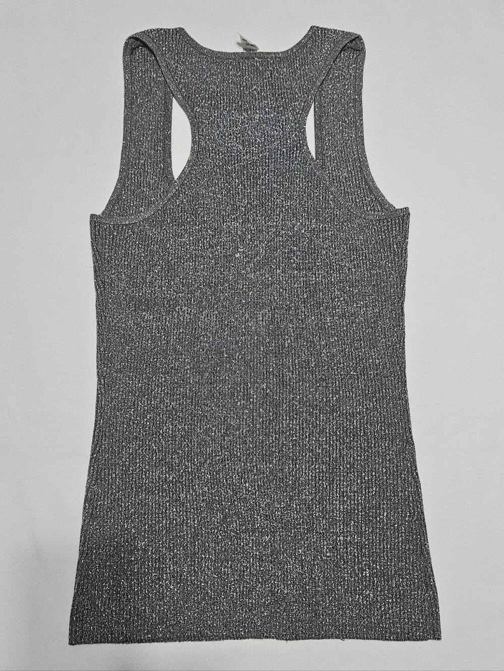 Anemone Metallic Ribbed Racerback Tank - Black - Picture 2 of 4